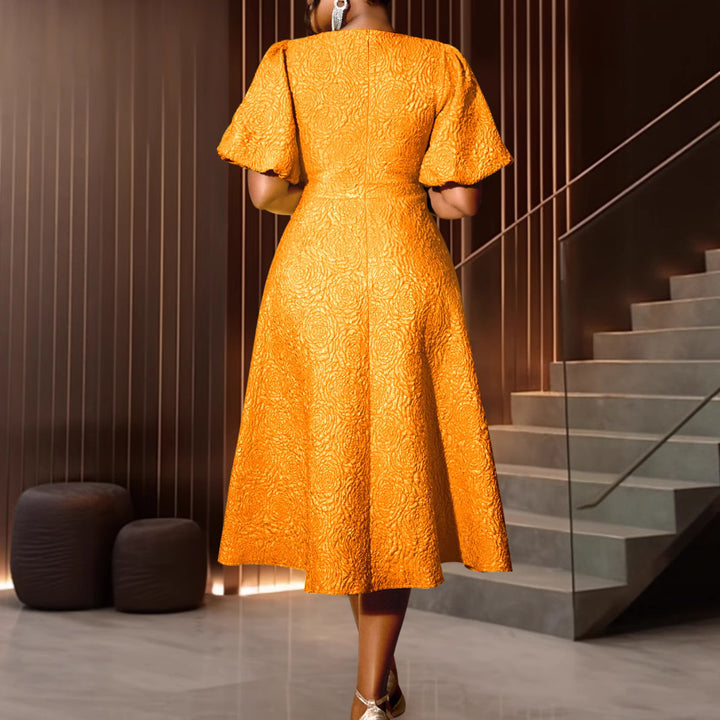 Damen Freizeitkleid mit floralem Strukturmuster Drune