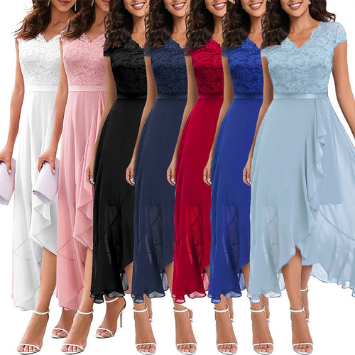 Damen High-Low Spitzen Abendkleid Drune