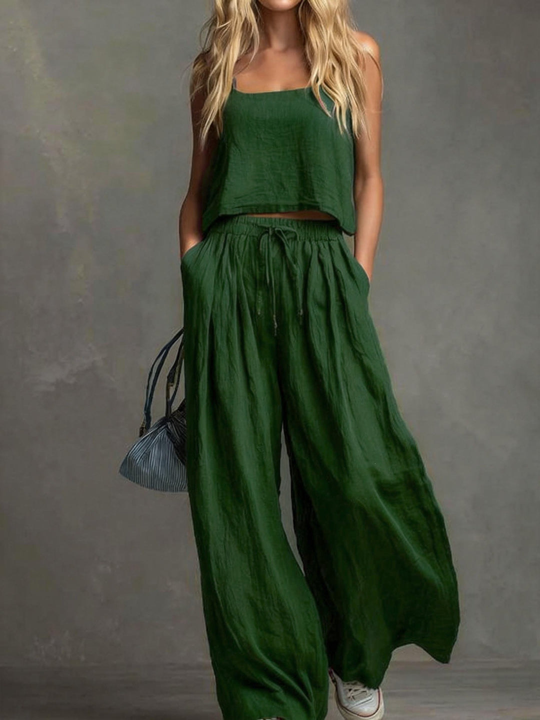 Damen Sommerliches Freizeit-Set mit weitem Oberteil und lässiger Hose Drune
