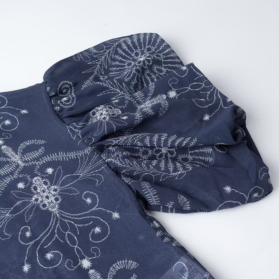 Damen Oversize-Buttonbluse mit Ballonärmeln und großem Hemdkragen Drune