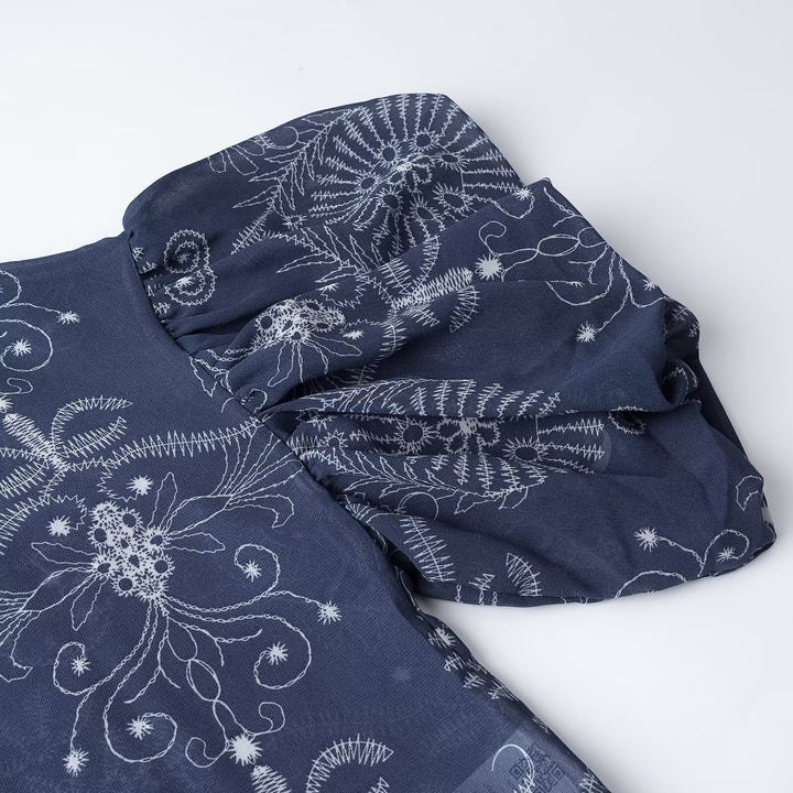 Damen Oversize-Buttonbluse mit Ballonärmeln und großem Hemdkragen Drune