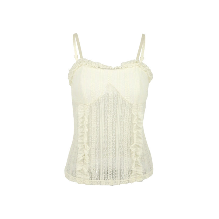 Damen Rüschen-Top mit verstellbaren Trägern und verführerischem Design Drune