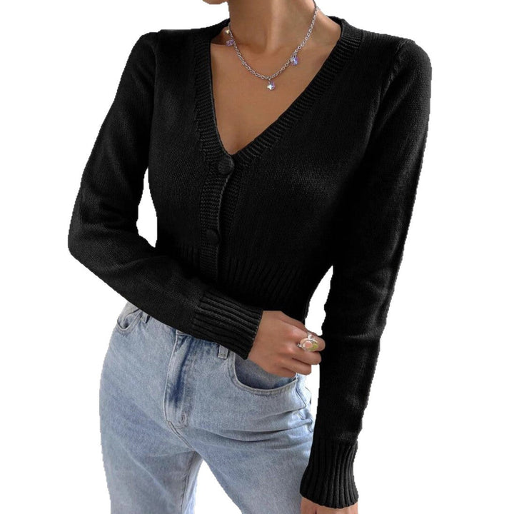 Damen Kurzstrickjacke mit feinem Rippstrickdesign Drune