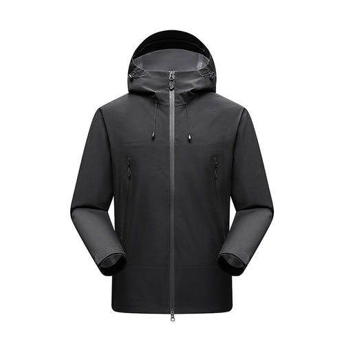 Herren Minimalistische technische dreilagige Softshelljacke mit versiegelten Nähten und wasserdichtem Frontreißverschluss Drune