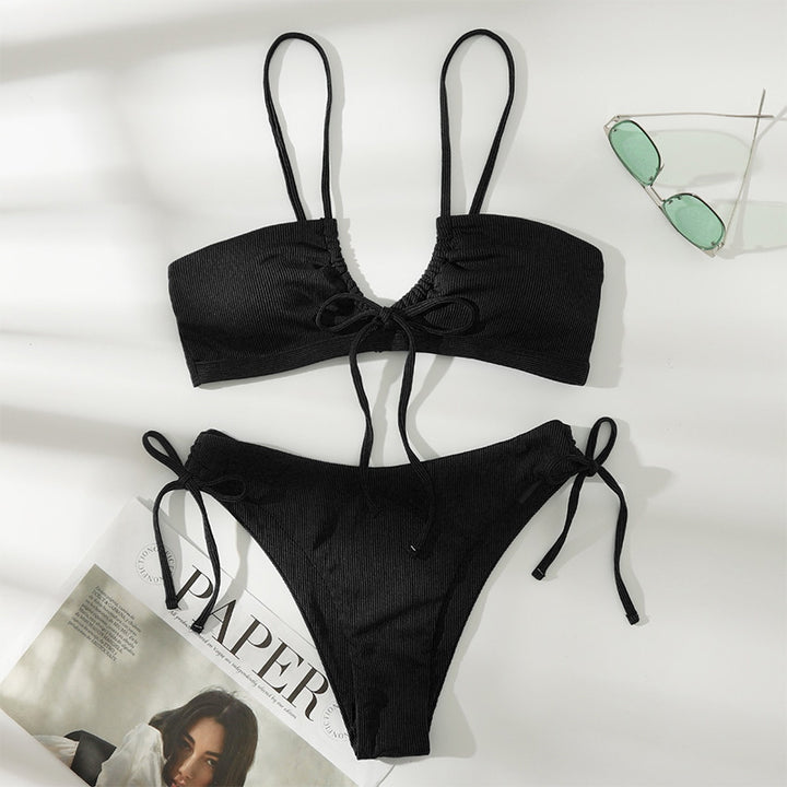 Damen Triangel-Bikini mit verstellbaren Schnürungen Drune