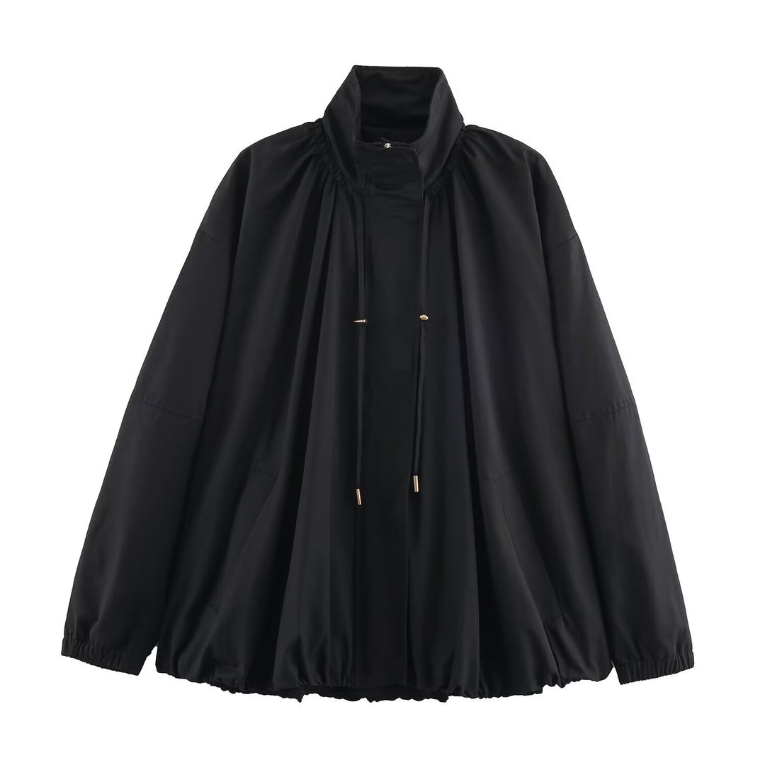 Damen modische Übergangsjacke mit hohem Kragen und lässigem Schnitt Drune