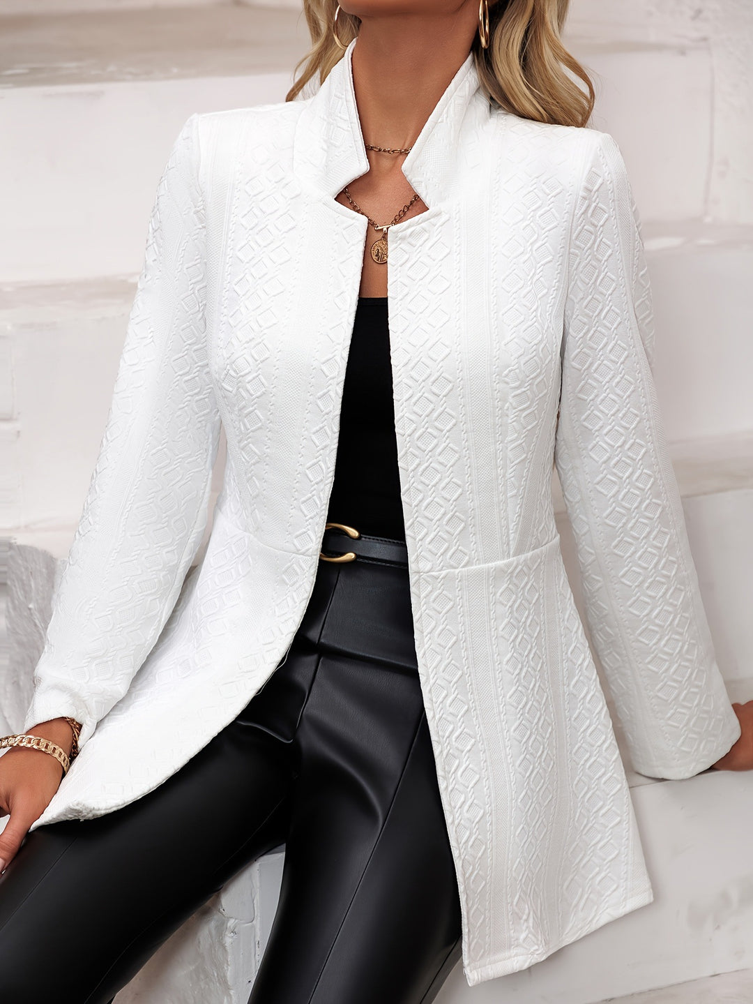 Damen Elegante Blazerjacke mit strukturiertem Design Drune