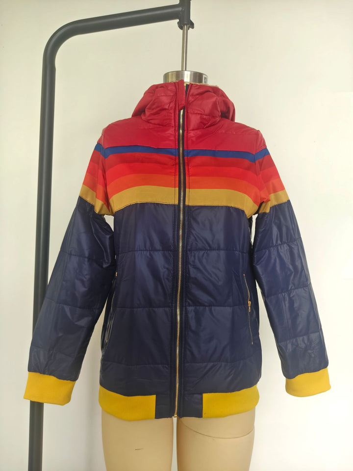 Drune | Damen Pufferjacke Kapfärbblock