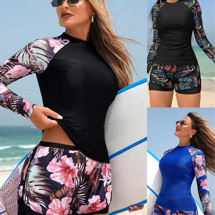 Damen Rashguard mit langen Ärmeln und komfortablen Shorts Drune