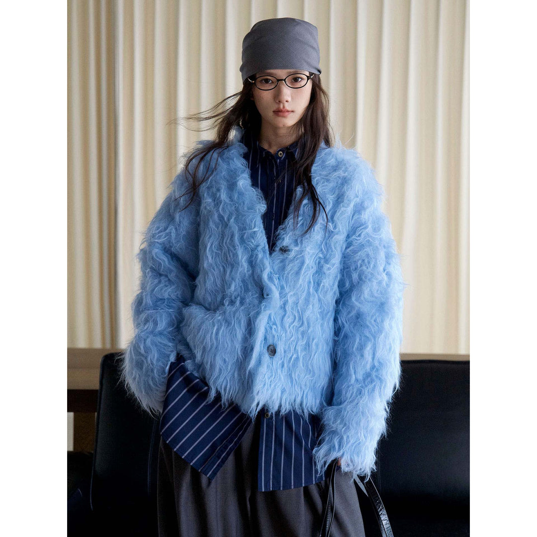 Damen Voluminöse Kapuzen‑Fellmütze aus Kunstfell mit Oversize‑Silhouette Drune