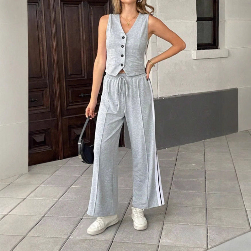 Damen Zweiteiliges Sport-Outfit mit weitem Schnitt und elastischem Bund Drune
