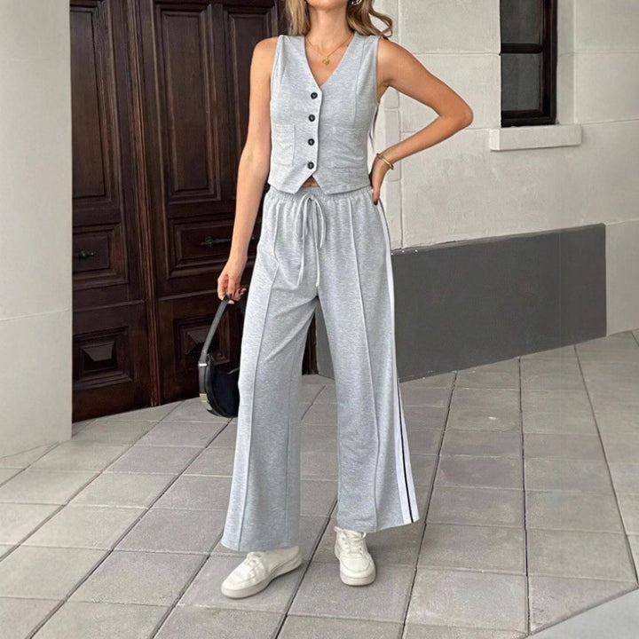 Damen Zweiteiliges Sport-Outfit mit weitem Schnitt und elastischem Bund Drune