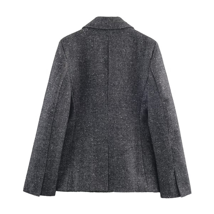 Damen Taillierter Tweed-Blazer mit Teilungsnähten und feiner Wollstruktur Drune