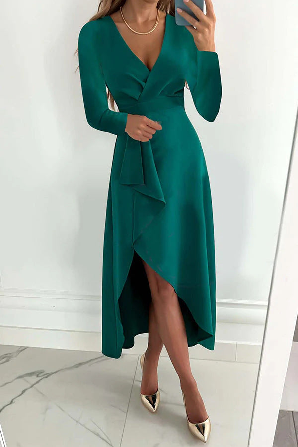 Damen Elegantes Wickelkleid Drune