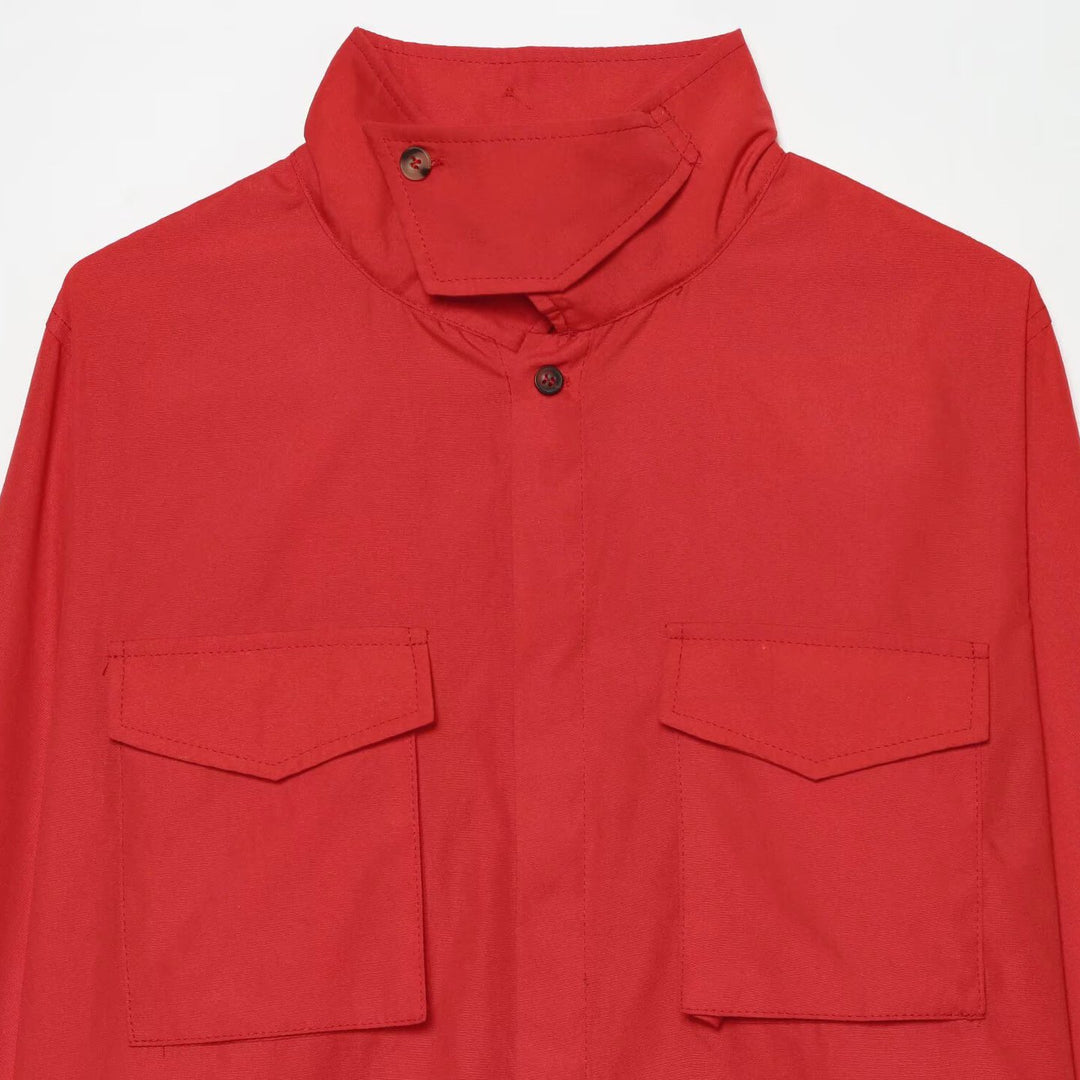 Damen Overshirt mit Stehkragen, aufgesetzten Brusttaschen und verdeckter Knopfleiste Drune