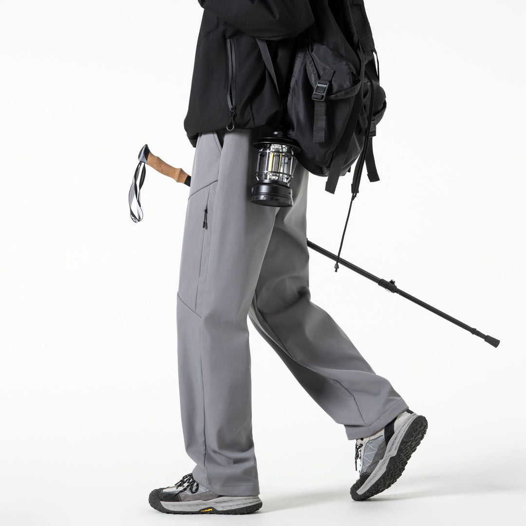 Herren Atmungsaktive Softshell-Cargo-Hose mit Tunnelzugbund, Zipper-Seitentasche und geradem Schnitt Drune