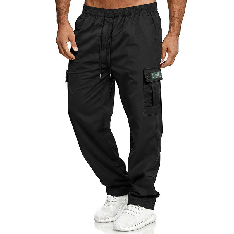 Herren Cargohose mit elastischem Bund, Kordelzug und Multifunktions-Taschen Drune