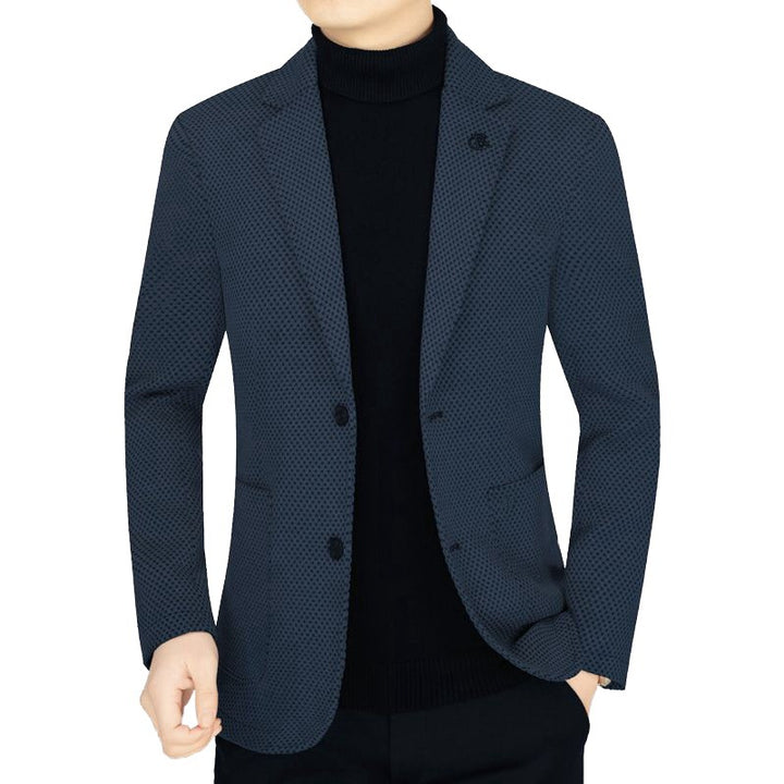 Herren Unstrukturiertes Slim-Fit ReisDrunelazer aus strukturierter Strickoptik mit aufgesetzten Taschen Drune
