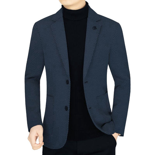 Herren Unstrukturiertes Slim-Fit ReisDrunelazer aus strukturierter Strickoptik mit aufgesetzten Taschen Drune