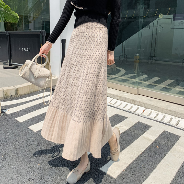 Damen Eleganter und lässiger Midirock mit strukturiertem Design Drune