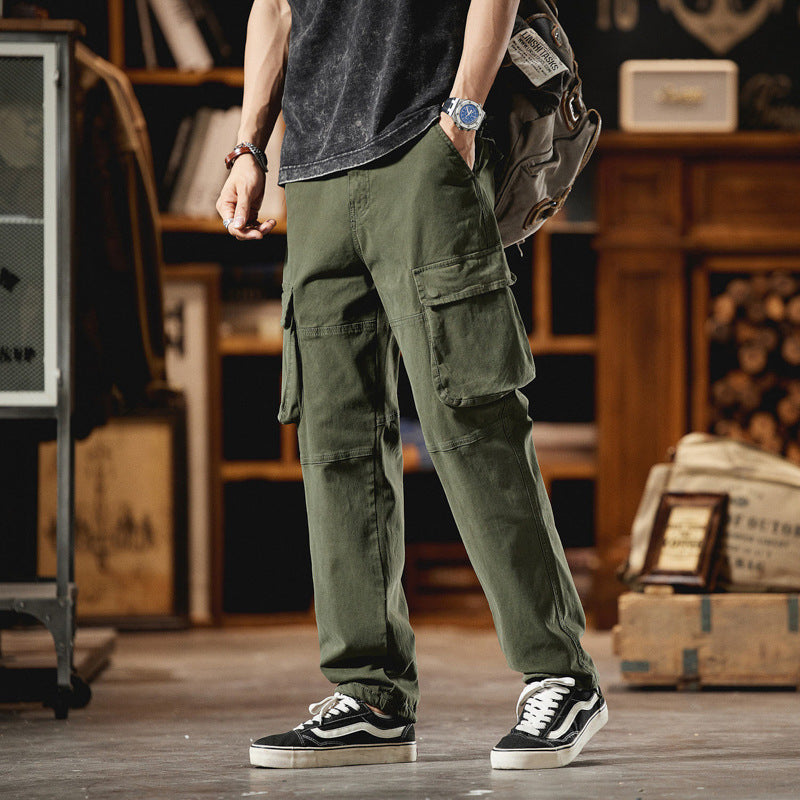 Herren Cargo-Hose im Utility-Look mit Knieabnähern und großen Klappentaschen Drune