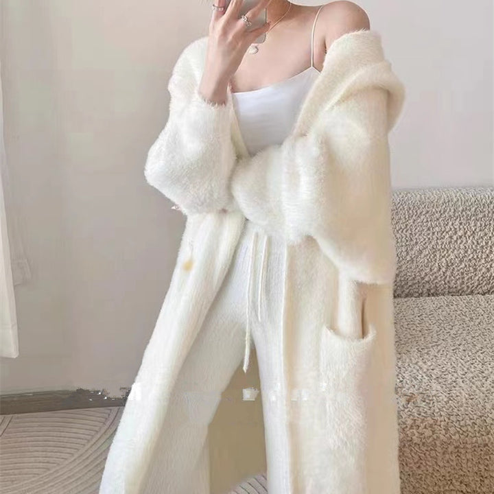 Damen Flauschige Strickjacke mit praktischen Taschen und lässigem Schnitt Drune