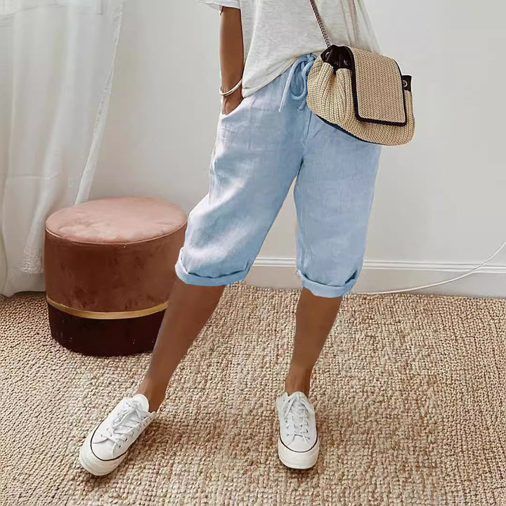 Leichte Shorts mit elastischem Bund für Damen Drune