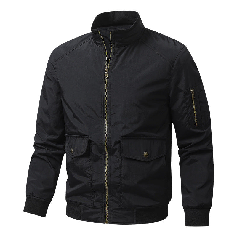 Herren Sportliche Jacke mit hohen Kragen und praktischen Taschen Drune