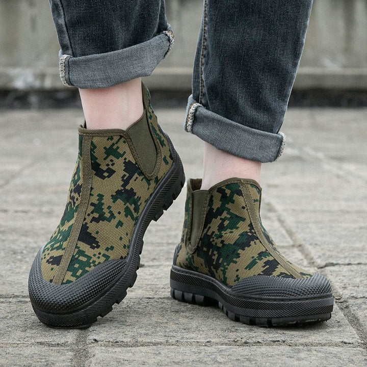 Damen robuste Gummistiefel mit rutschfester Sohle und camouflierte Oberfläche Drune