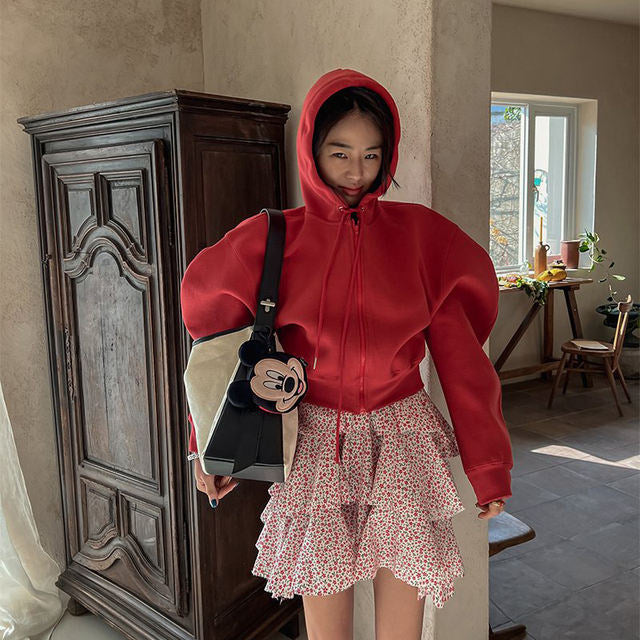Damen lässiger Hoodie mit voluminösen Ärmeln Drune