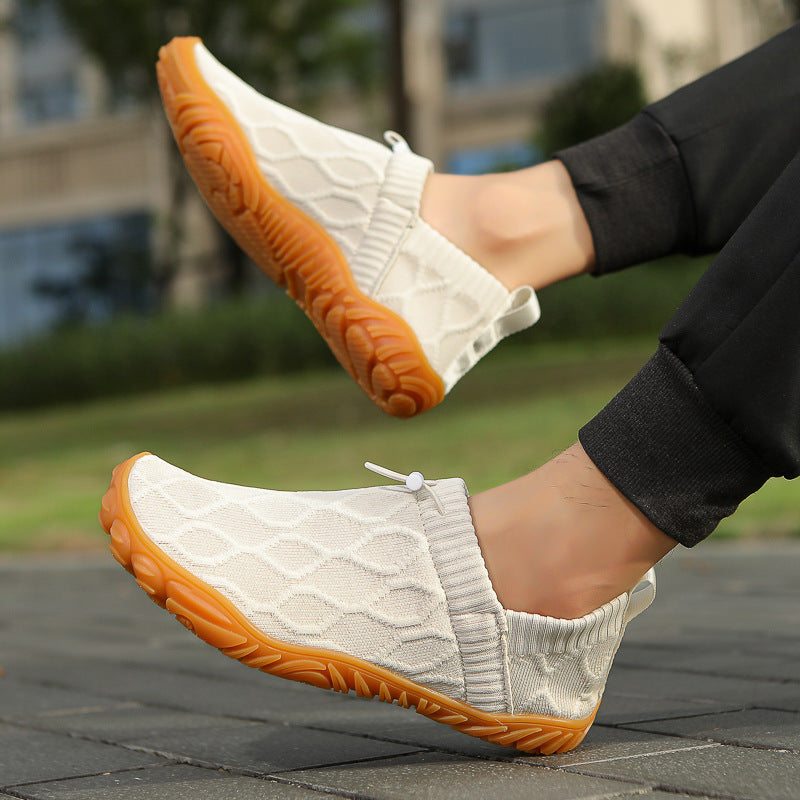 Herren gestrickte Slip-On Freizeitsneaker mit elastischem Schaft, Zuglasche und griffiger Gummisohle Drune
