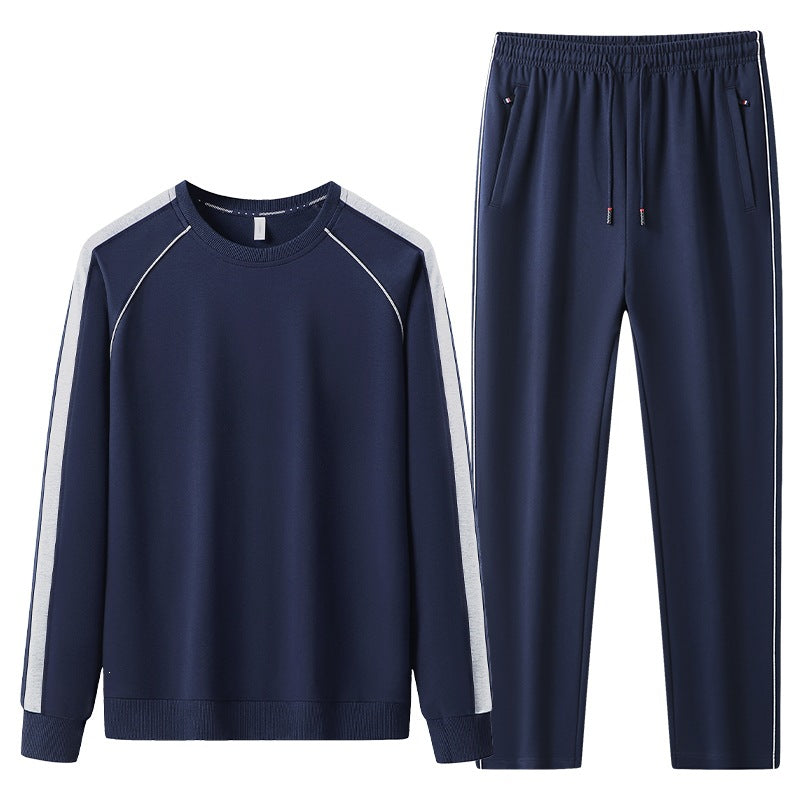 Herren Freizeit-Trainingsanzug-Set aus weichem Jersey mit Raglanärmeln & elastischem Kordelbund Drune