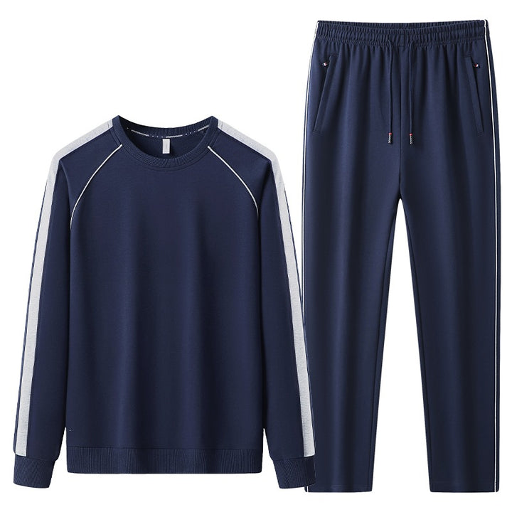 Herren Freizeit-Trainingsanzug-Set aus weichem Jersey mit Raglanärmeln & elastischem Kordelbund Drune