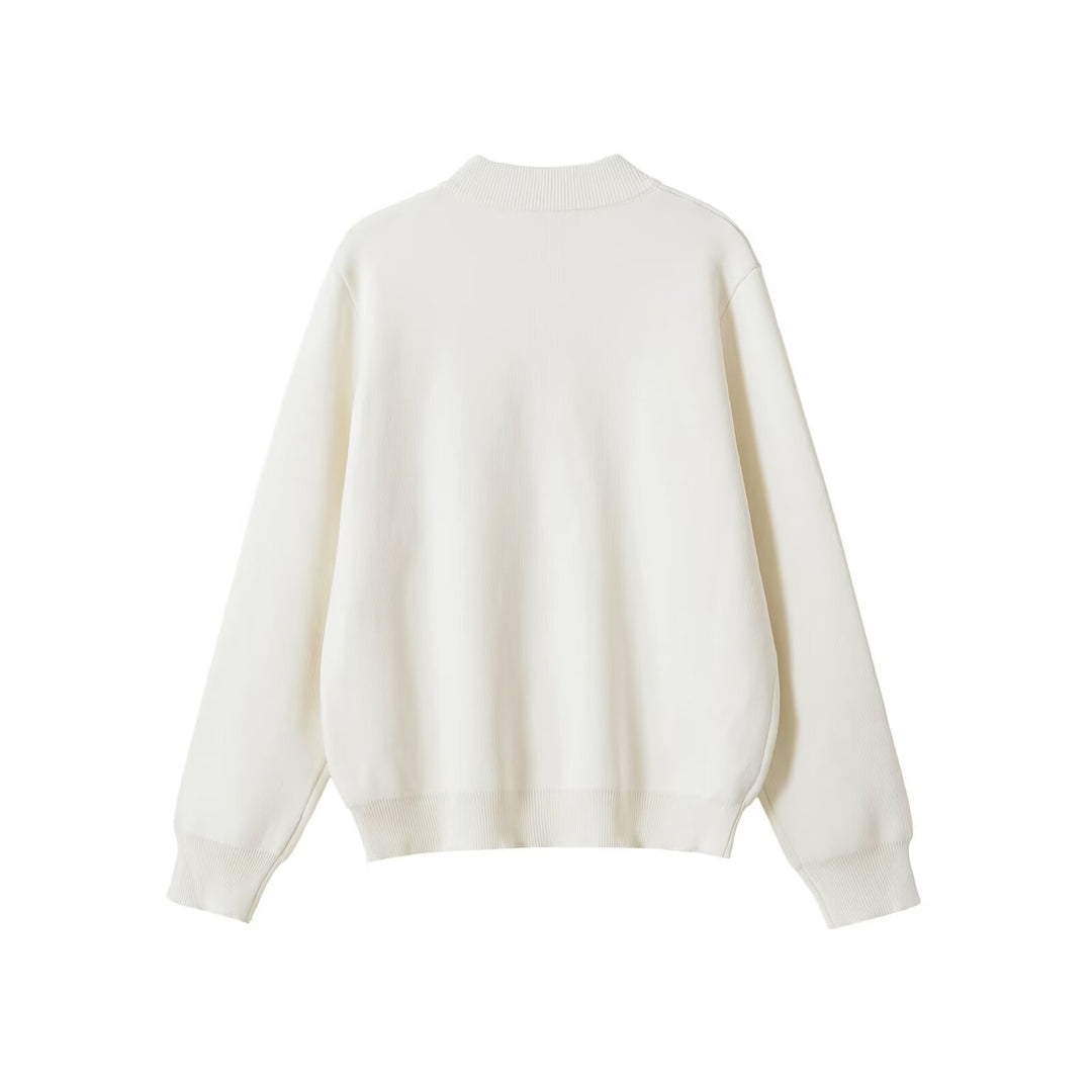 Damen Oversize Strickjacke mit Knopfleiste, Rippbündchen und Eingrifftaschen Drune