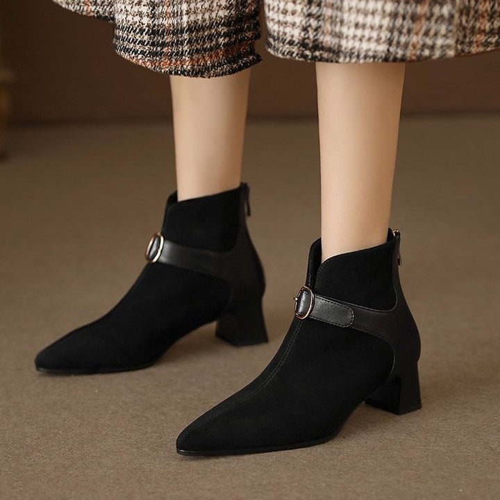 Damen Elegante und schicke Stiefeletten mit Riemen Drune