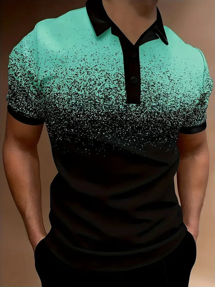 Herren-Gradient-Druck-Performance-Polohemd Drune