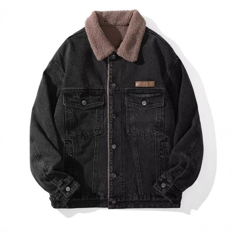 Herren Lässige Denimjacke mit Fleecefutter Drune 1788342512