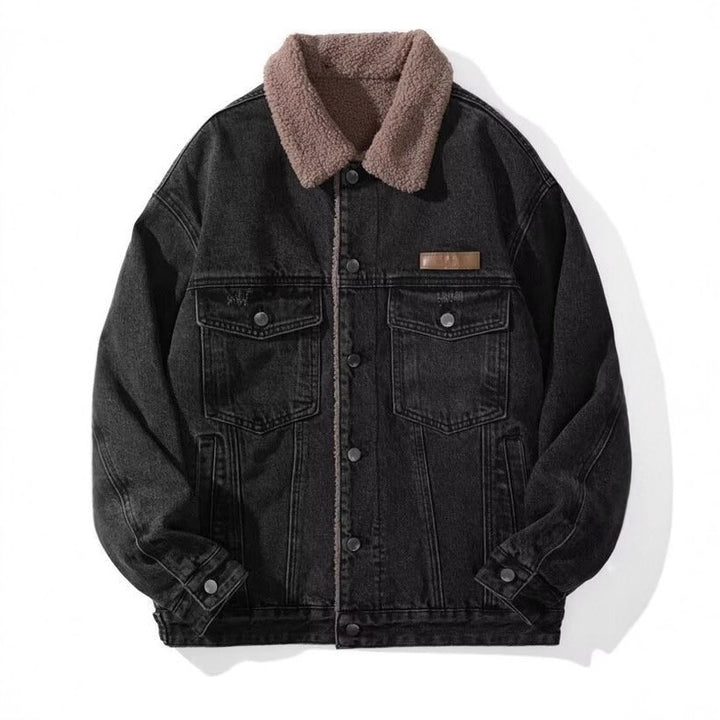 Herren Lässige Denimjacke mit Fleecefutter Drune 1788342512
