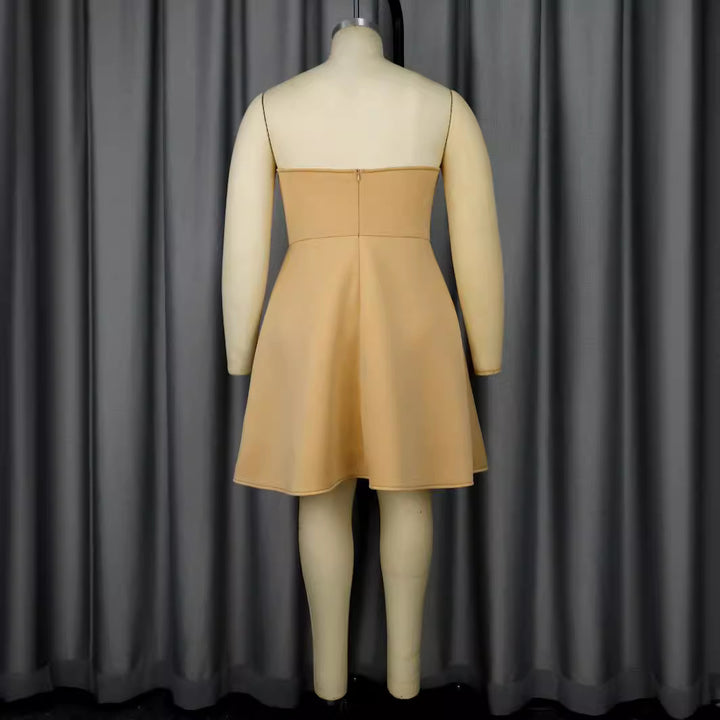 Damen elegantes Trauzeugen-Kleid mit voluminösem Rosen-Detail Drune