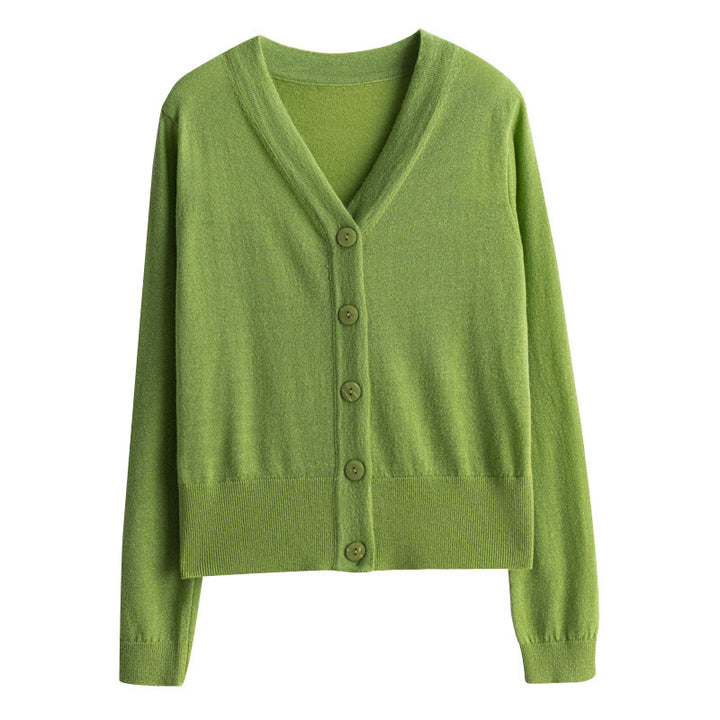 Damen Leichter V‑Ausschnitt-Cardigan mit seitlichem Saumschlitz und geripptem Bund Drune