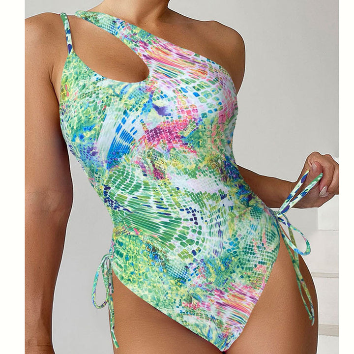 Damen Einteiliger Badeanzug mit kreativem Schnitt und verspieltem Wickeldetail Drune