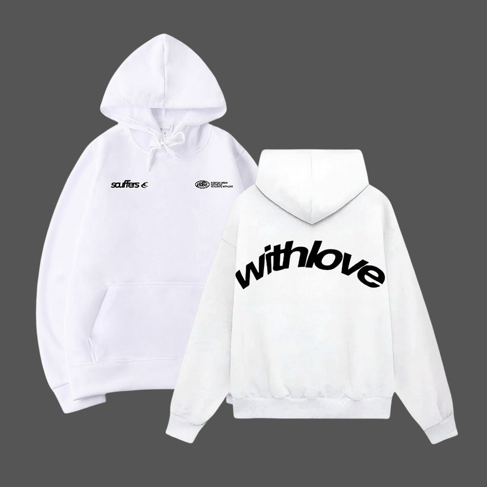 Unisex nan oversized Kapuzenpullover mit großflächigem Rückenprint, Kängurutasche und gerippten Bündchen Drune