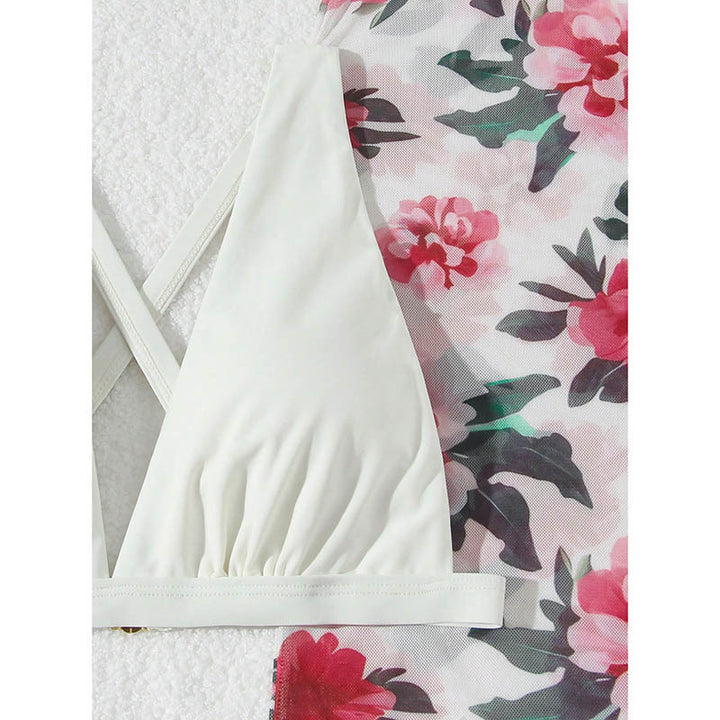 Damen Bikini-Set mit floralem Wickelrock Drune