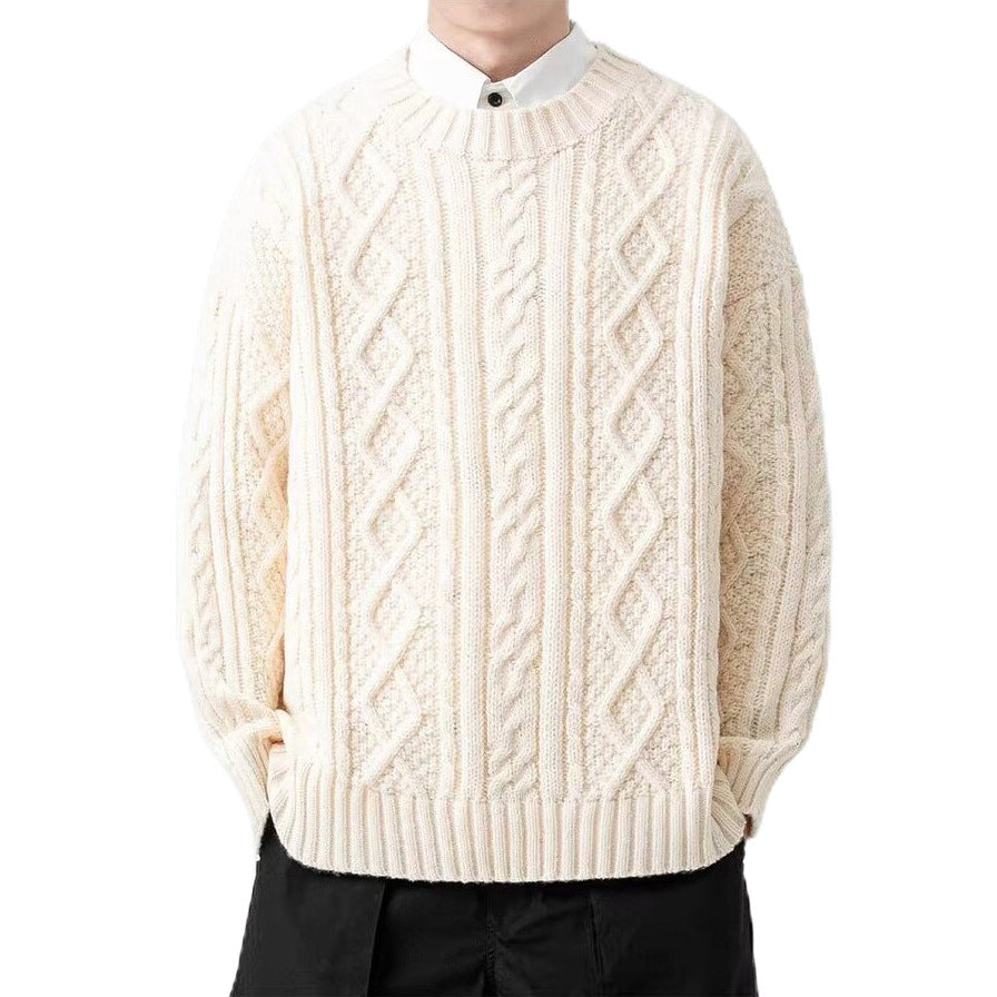 Herren Grobstrickpullover mit Zopfmuster Drune