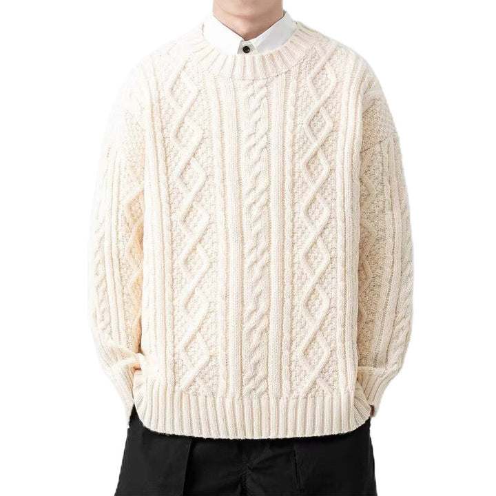 Herren Grobstrickpullover mit Zopfmuster Drune