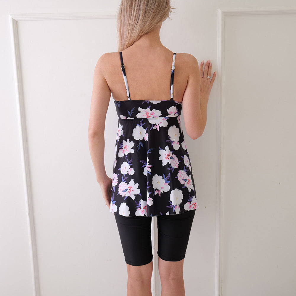 Damen Tankini mit floralem Schnitt und figurbetonenden Shorts Drune