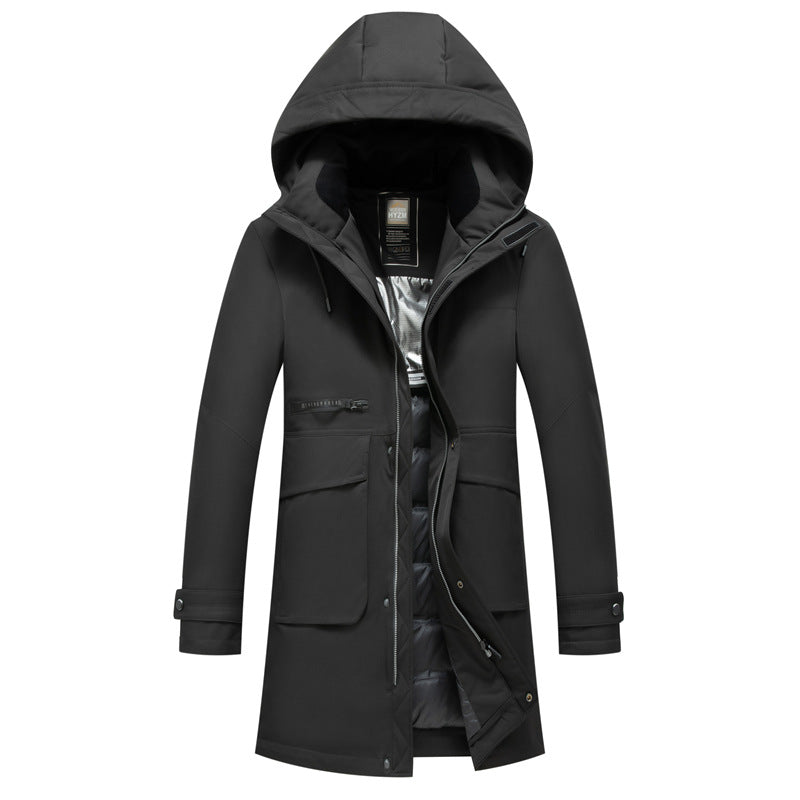 Herren Wasserabweisender Thermoparka mit Kapuze und Mehrfachtaschen Drune