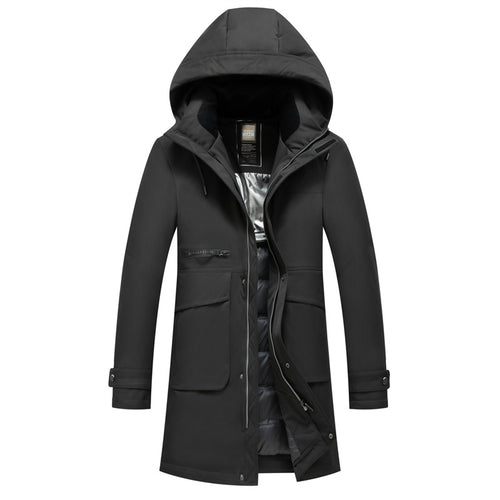Herren Wasserabweisender Thermoparka mit Kapuze und Mehrfachtaschen Drune