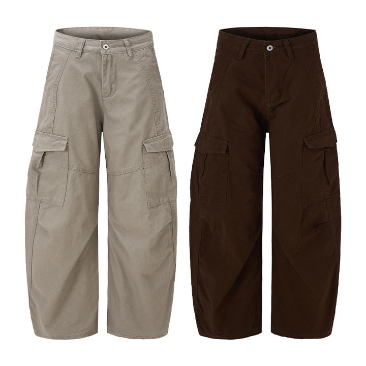 Unisex Ultraweite Cargohose mit tiefem Schritt und großen Klappentaschen Drune