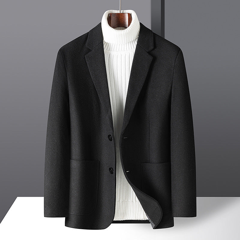 Herren Smart-Casual Kurzsakko aus Wollmix mit aufgesetzten Taschen und leichtem Thermofutter Drune